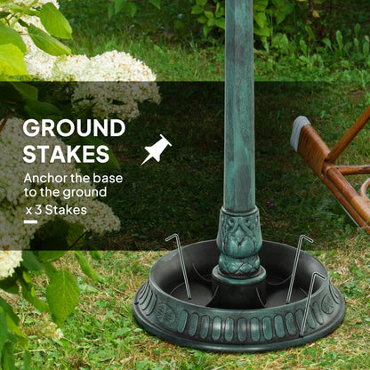 3-in-1 Garden Bird Bath, Birdbath with Large Water Basin, Green