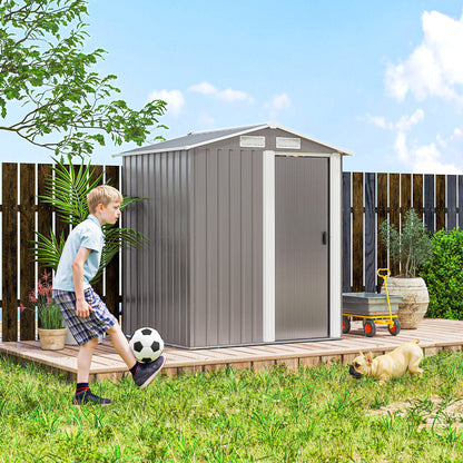 5ft x 4.3ft Outdoor Metal Storage Shed with Sliding Door Sloped Roof