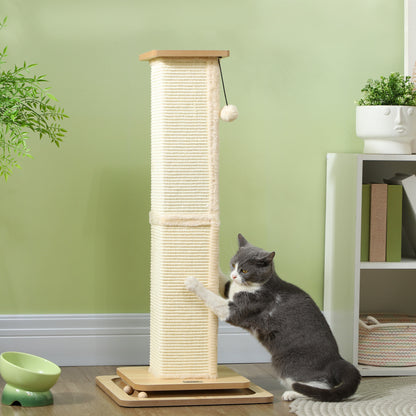 87cm Cat Scratching Post 3 in 1 Cat Scratcher w/ Track Ball Toy