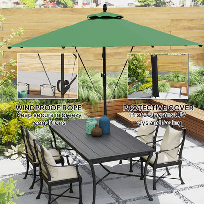 3(m) Cantilever Banana Parasol with Cover Wind Strap UPF50+Green