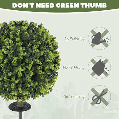 Warehouse Clearance: Set of 2 40cm Artificial Boxwood Topiary Ball Bush for Indoor Outdoor