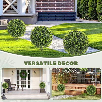 Warehouse Clearance: Set of 2 40cm Artificial Boxwood Topiary Ball Bush for Indoor Outdoor