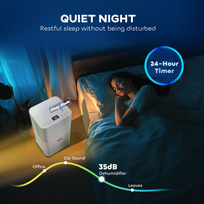 12L/Day Portable Quiet Dehumidifier for Home, Electric Air De-Humidifier