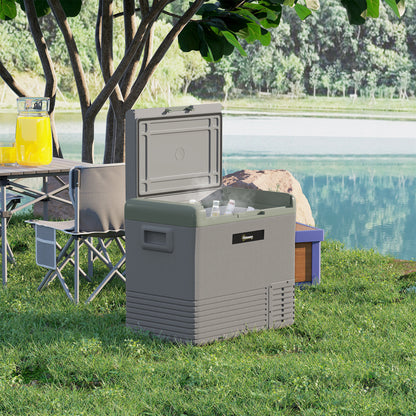 50L Car Refrigerator 12V Portable Freezer for Camping, Light Green