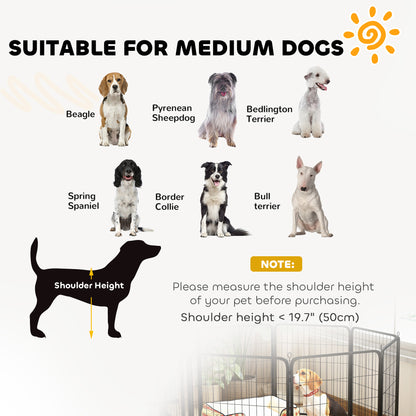 Dog Playpen, 6 Panels Puppy Pen Dog Playpen, 100cm High, Black