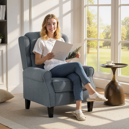 Recliner Armchair, Fabric Recliner Chair, Grey