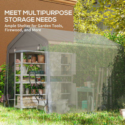 Outdoor Garden Storage Shed Waterproof Bike Tent  w/ Zipper Doors