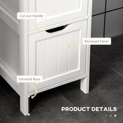 Tall Bathroom Cabinet, Slim Bathroom Storage Unit, Freestanding Narrow Floor Cabinet with 3 Drawers and 2 Open Shelves