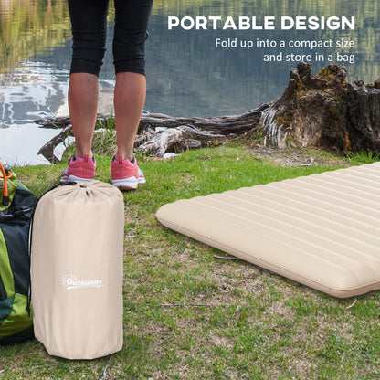 Double Air Bed Inflatable Mattress, 195 x 140 x 10cm, White