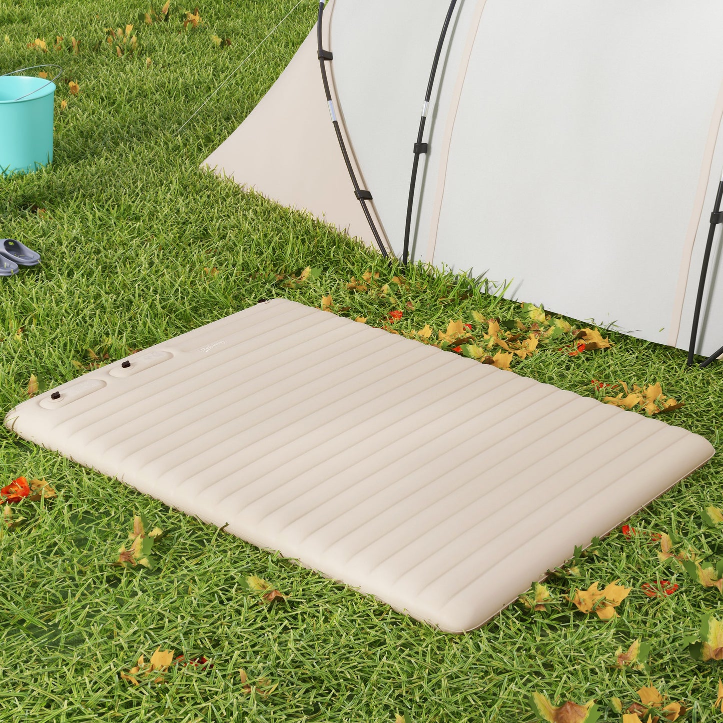 Double Air Bed Inflatable Mattress, 195 x 140 x 10cm, White