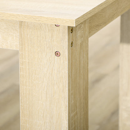 Dining Table for 4-6 People, Wood Effect Tabletop, Oak