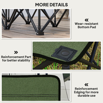6 Seater Folding Bench Camping Chair with Cup Holder, Green