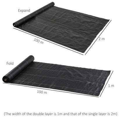 100 x 2m Weed Membrane, Heavy Duty Weed Control Membrane