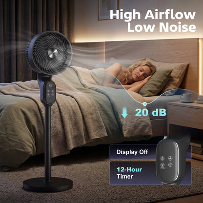 20 dB Standing Fan for Bedroom, Pedestal Fan with Oscillating