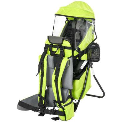 Baby Hiking Backpack Carrier w/ Detachable Rain Cover for Toddlers Green