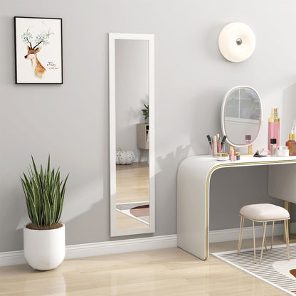 37 x 157 cm Full Length Mirror with Frame for Bedroom, White