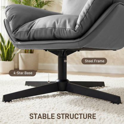 Accent Chair with 360 Swivel Dark Grey