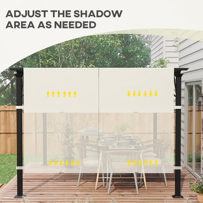 2 Pcs UV Protection Pergola Replacement Canopy, Pergola Shade Cover, Easy to Install, for 3 x 3(m) Pergola, Cream White