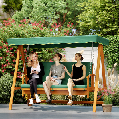 3 Seater Wooden Garden Swing Chair Seat Hammock Bench Lounger Bed