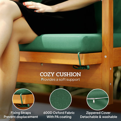 3 Seater Wooden Garden Swing Chair Seat Hammock Bench Lounger Bed