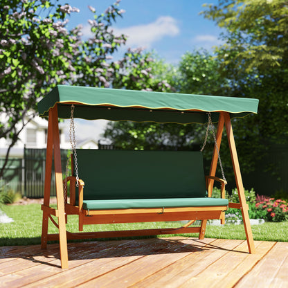 3 Seater Wooden Garden Swing Chair Seat Hammock Bench Lounger Bed