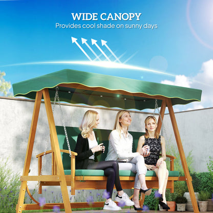 3 Seater Wooden Garden Swing Chair Seat Hammock Bench Lounger Bed
