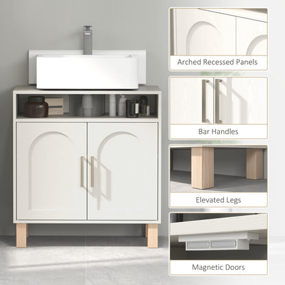 Under Sink Bathroom Cabinet for Basin without Pedestal, Cream White
