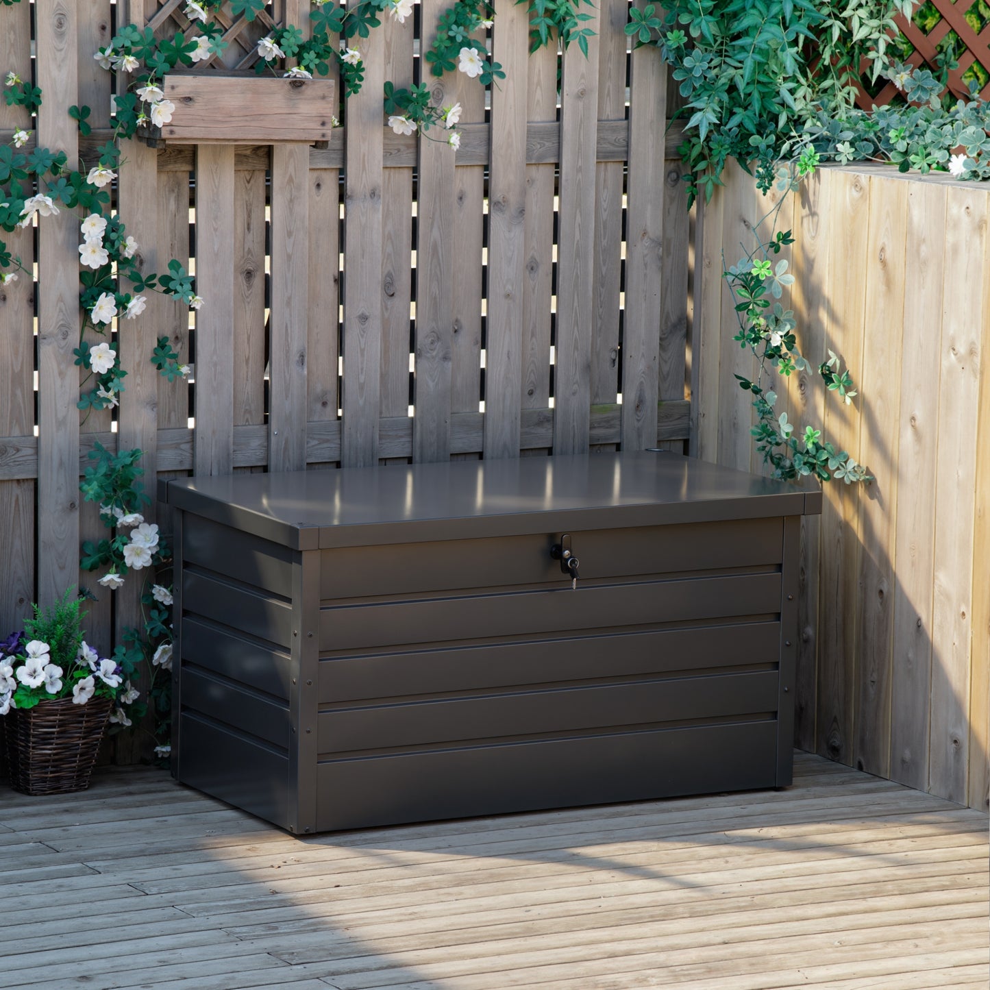 311L Garden Storage Box, Waterproof Outdoor Storage Box for Tools