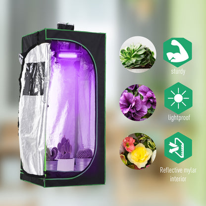 Mylar Hydroponic Grow Tent w/ Floor Tray for Indoor Plant 60x60x140cm
