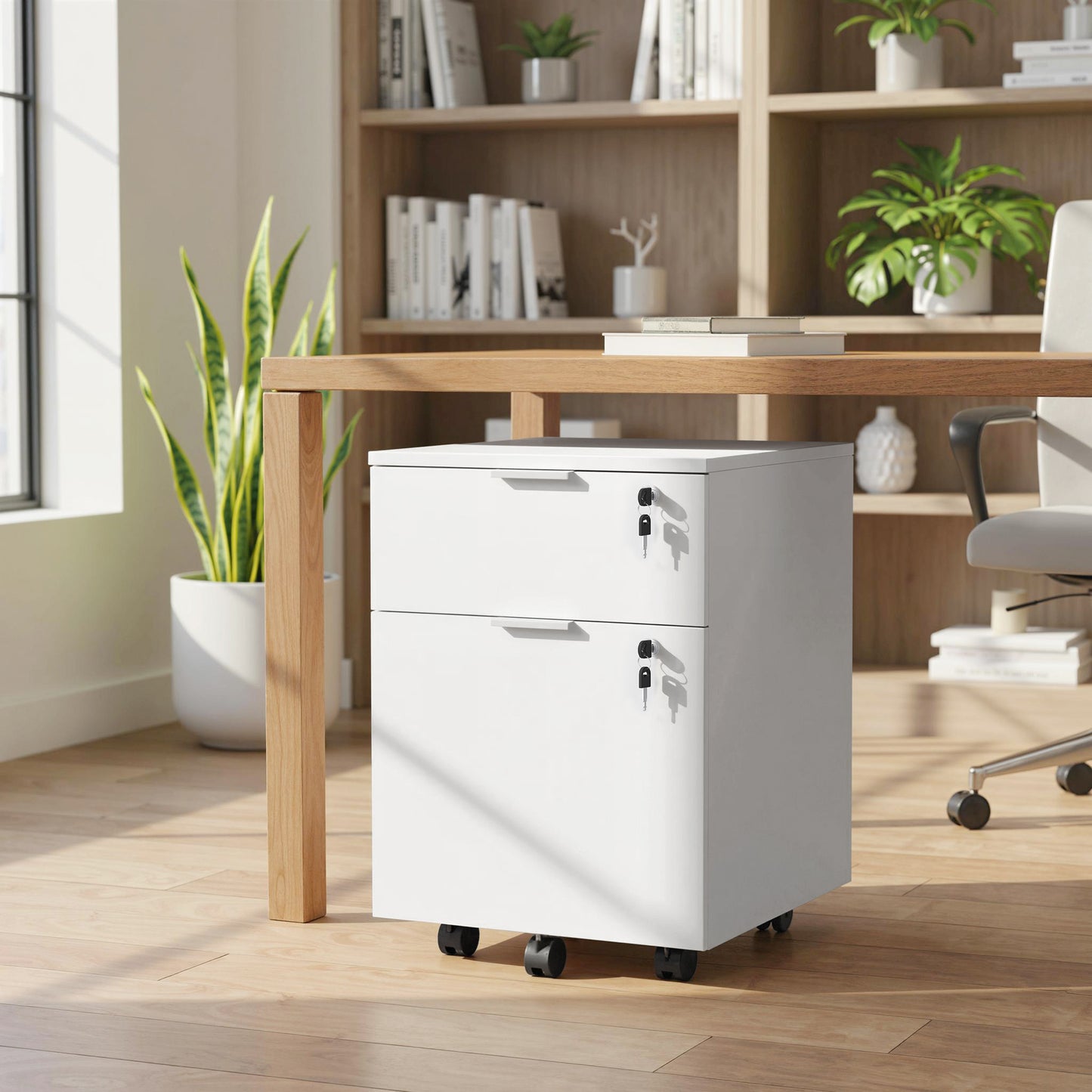 2 Drawer Filing Cabinet with Adjustable Hanging Bars for A4 and Letter