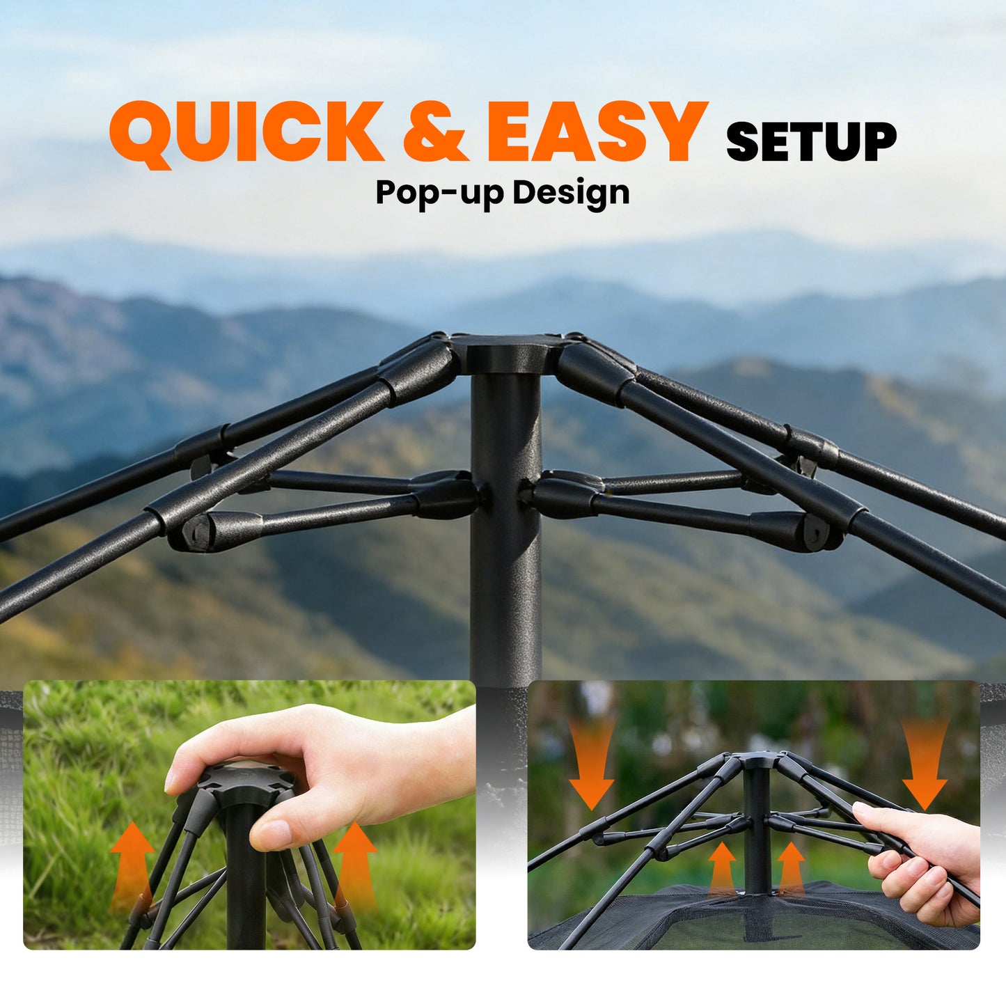 Pop Up Tent Waterproof Camping Tents 2-3 People Green