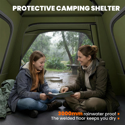 Pop Up Tent Waterproof Camping Tents 2-3 People Green