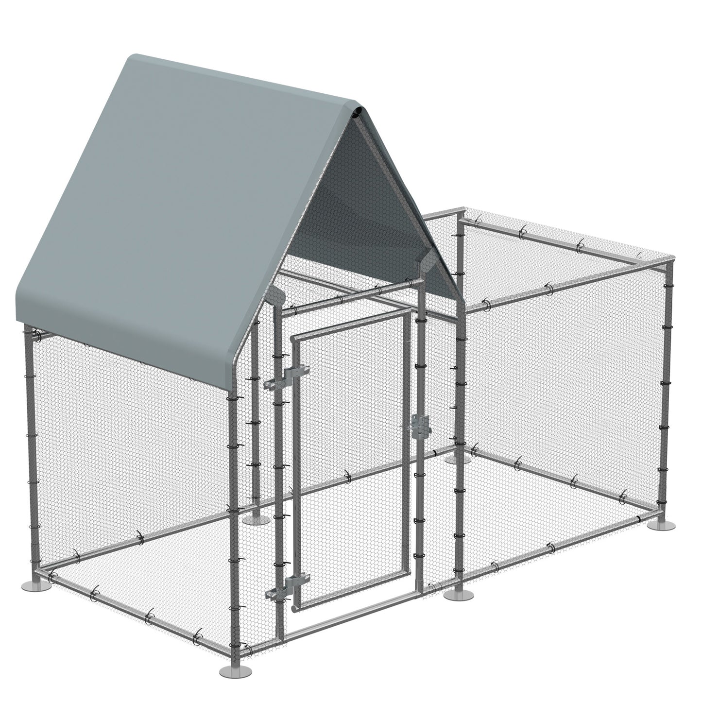 Walk In Chicken Run Large Outdoor Chicken Cage Coop w/ Cover 2 x 1 x 1.7m