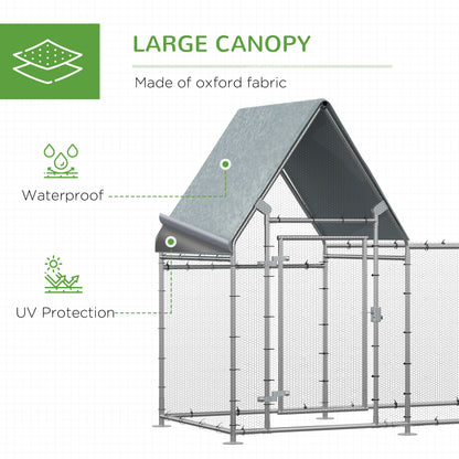 Walk In Chicken Run Large Outdoor Chicken Cage Coop w/ Cover 2 x 1 x 1.7m