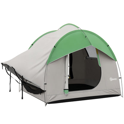 SUV Car Tent for Camping, Waterproof PU2000mm, 5 Man Tailgate Tent, for SUV Van Pickup, 2.4 x 2.1 m, Grey and Green