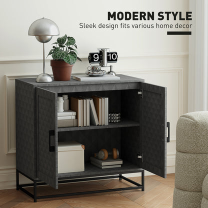 Modern Storage Cupboard with Adjustable Shelf and 2 Doors, Grey