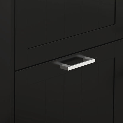 Slim Shoe Storage Cabinet with 3 Flip Drawers for Entryway, Black