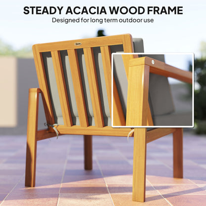 4 Pieces Wooden Garden Furniture Set with Cushions, Teak