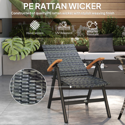 Outdoor Folding Dining Chair, Dining Chair, Mixed-grey