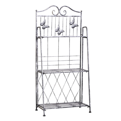 Indoor Outdoor Freestanding 3-Tier Garden Plant Stand Metal Flower Display Rack for Potted Plants Balcony D√É¬©cor 44L x 25W x 96H cm