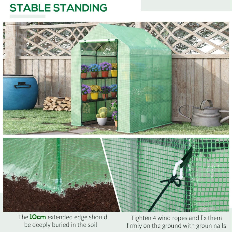 Walk in Garden Greenhouse with Shelving