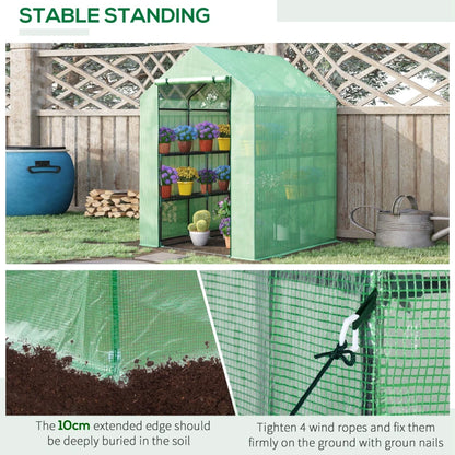 Walk in Garden Greenhouse with Shelving