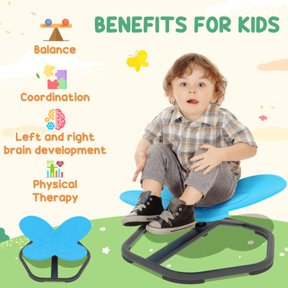 Butterfly-Shaped Kids Swivel Chair, Sensory Spinning Chair, Blue