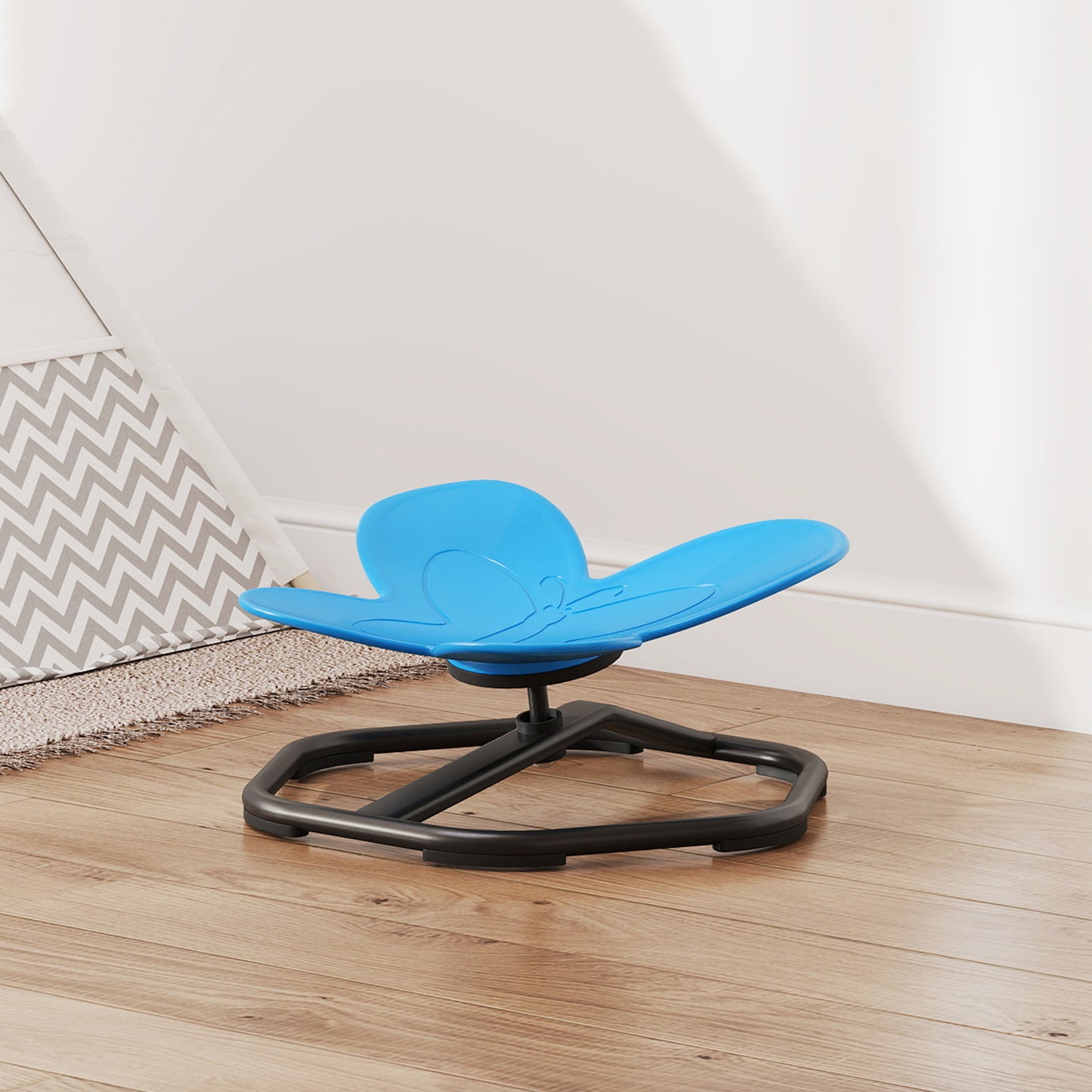 Butterfly-Shaped Kids Swivel Chair, Sensory Spinning Chair, Blue