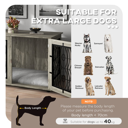 Dog Crate Furniture, 44.5" End Table for Extra Large Dogs w/ Cushion