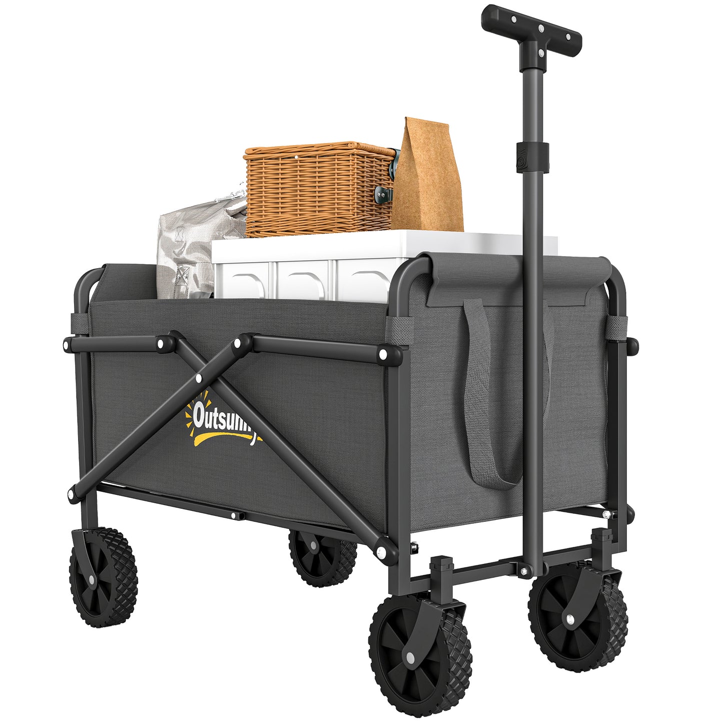 41L Festival Trolley, 60kg Heavy Duty Folding Trolley Cart, Grey