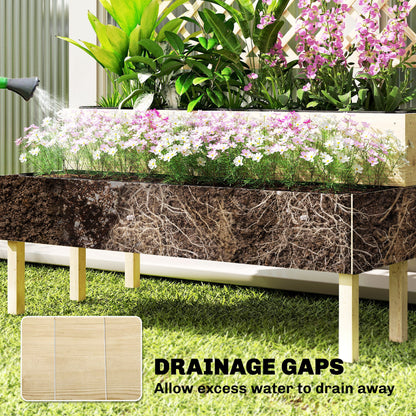 2-Tier Raised Garden Bed with Trellis for Climbing Plants