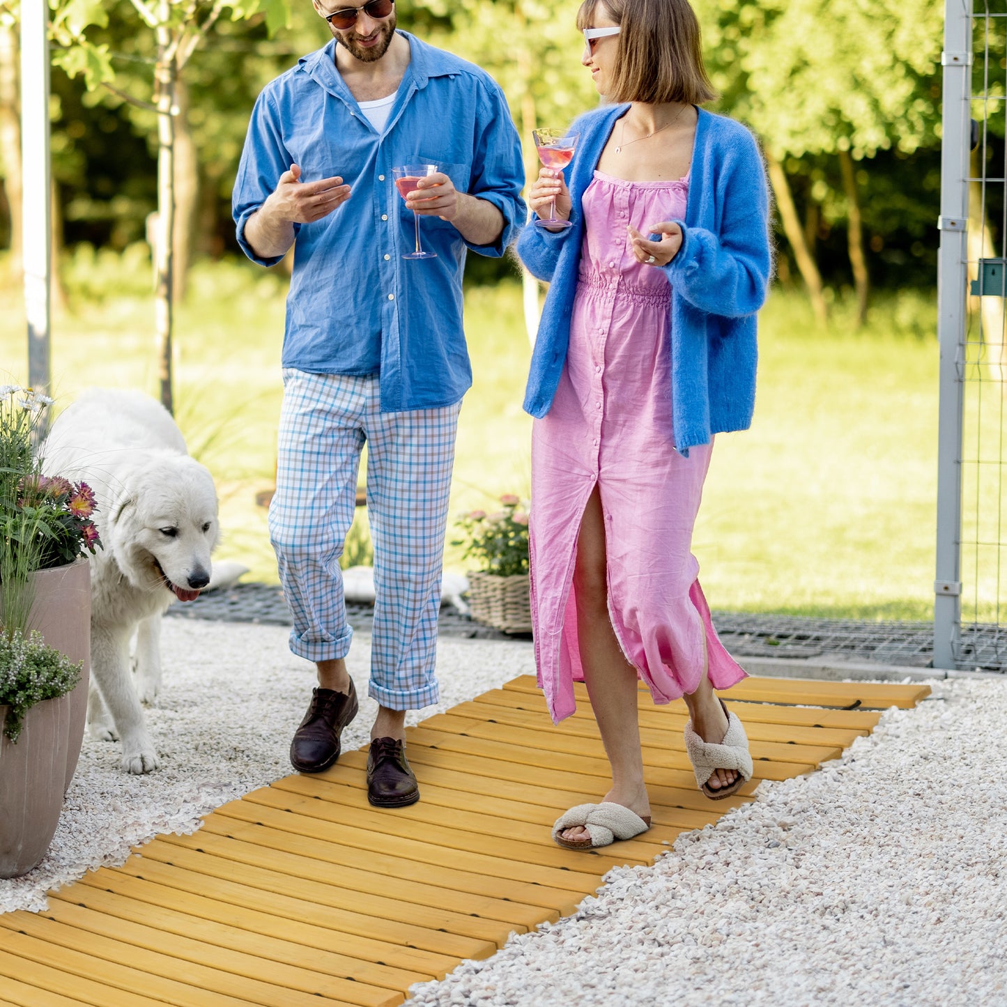 Rollable Wooden Garden Pathway - Solid Pine Wood 185 x 60 cm