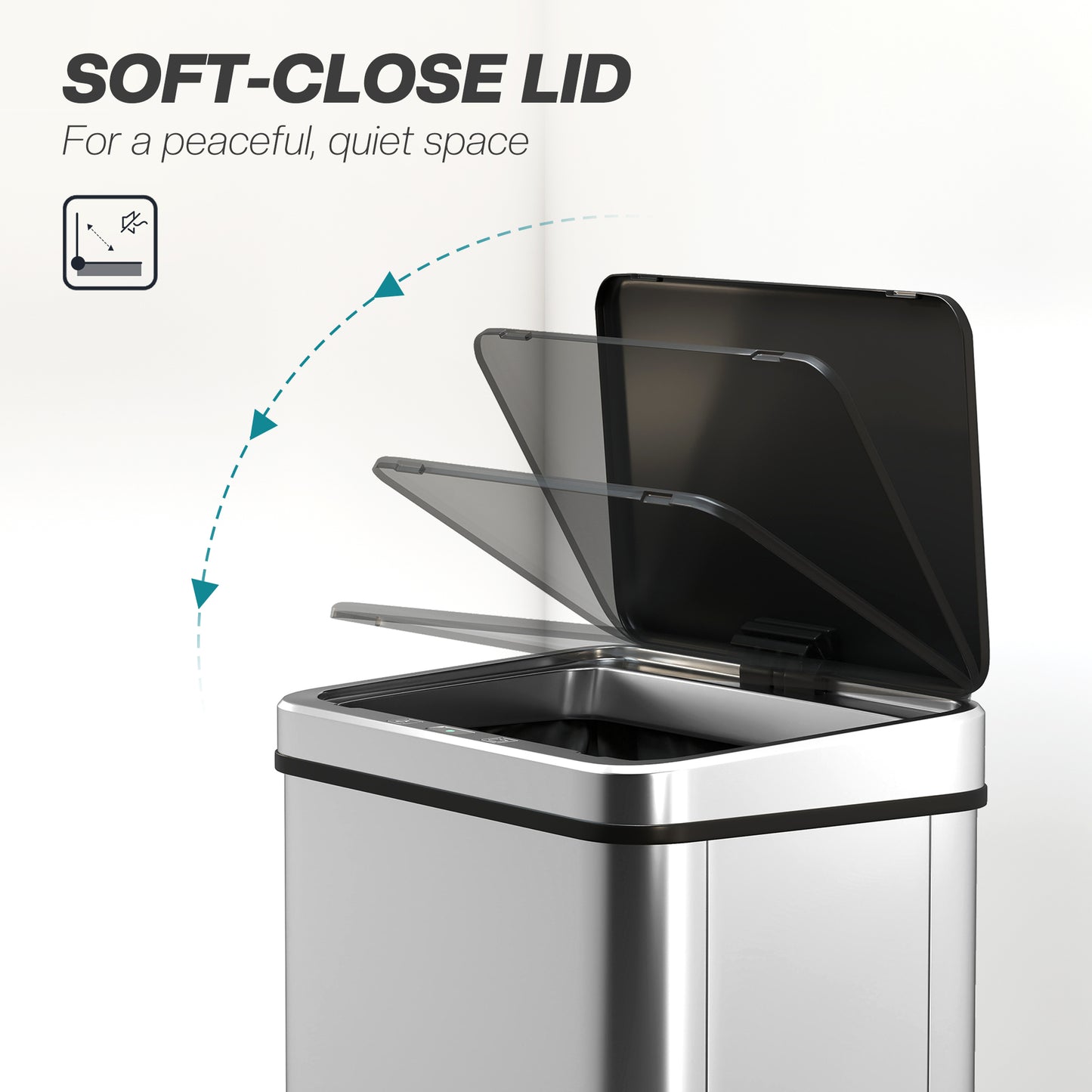 Kitchen Bin with Fast Motion Sensor, 40L Stainless Steel Sensor Bin