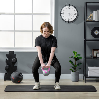 2kg Kettle Bell with Handle for Home Gym, Pink and Grey